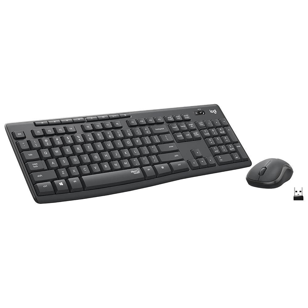 LOGITECH MK295 WIRELESS MOUSE + KEYBOARD COMBO WITH SILENT TOUCH TECHNOLOGY